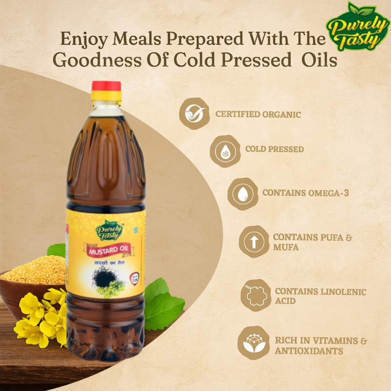 Cold Pressed Black Mustard Oil (1Litre) - DEVDOOT PRODUCT